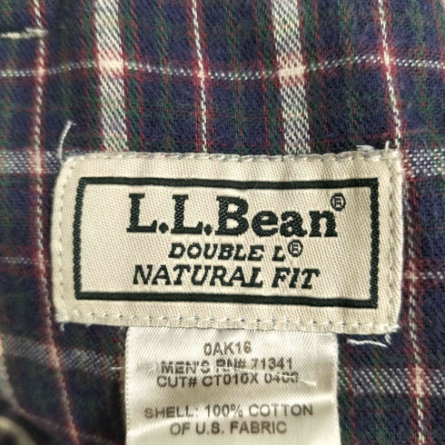 エルエルビーン L.L.Bean 00S 裏地チェック NATURAL FIT チノパンツ メンズ  DOUBLE L